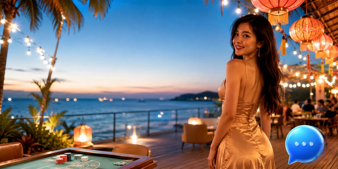 Người chơi thư giãn đặt cược thể thao qua điện thoại tại chợ đêm Phú Quốc về đêm