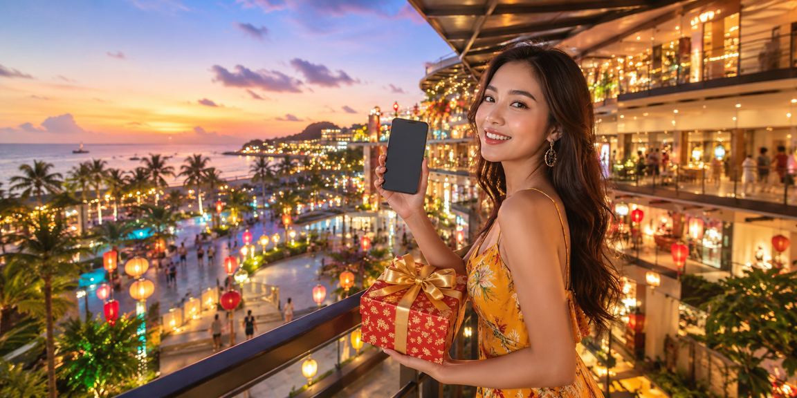 Người dùng trải nghiệm cá cược trên thiết bị di động tại lễ hội Phú Quốc